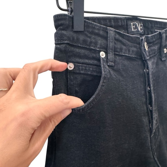 Eve Denim The Charlotte in "Noir" High Rise Wide Leg Black Jeans Size 26 - Picture 8 of 14
